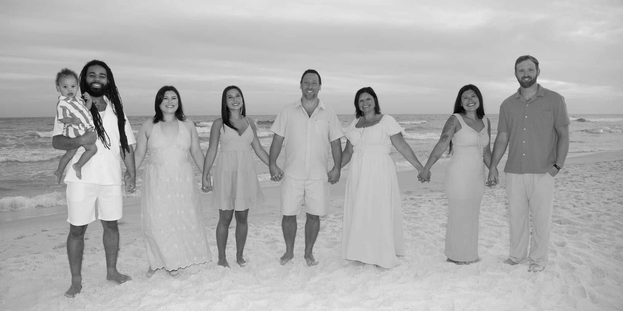 Ron with his family on the beach